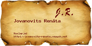 Jovanovits Renáta névjegykártya